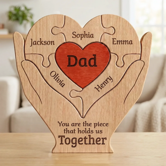 Custom Shaped Wooden Art Puzzle - Personalized Father's Day Birthday Gifts For Dad