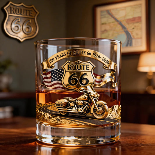 100 Years Of Route Personalized Gifts For Bikers 11oz Whisky Glass