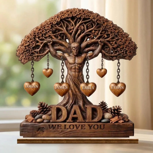 Custom 2-Layered Wooden Plaque - Personalized Father's Day Birthday Gifts For Dad, Grandpa - A Love That Branches Forever