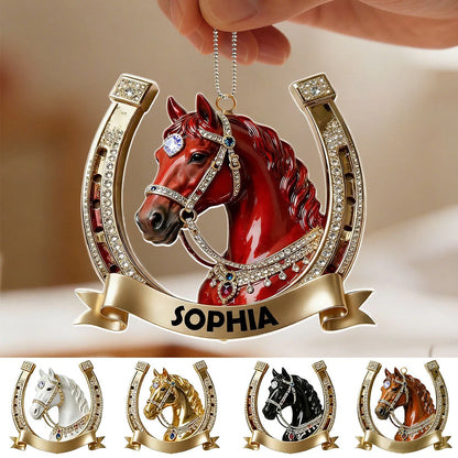 Custom Car Ornament - Personalized Gift For Horse Lover
