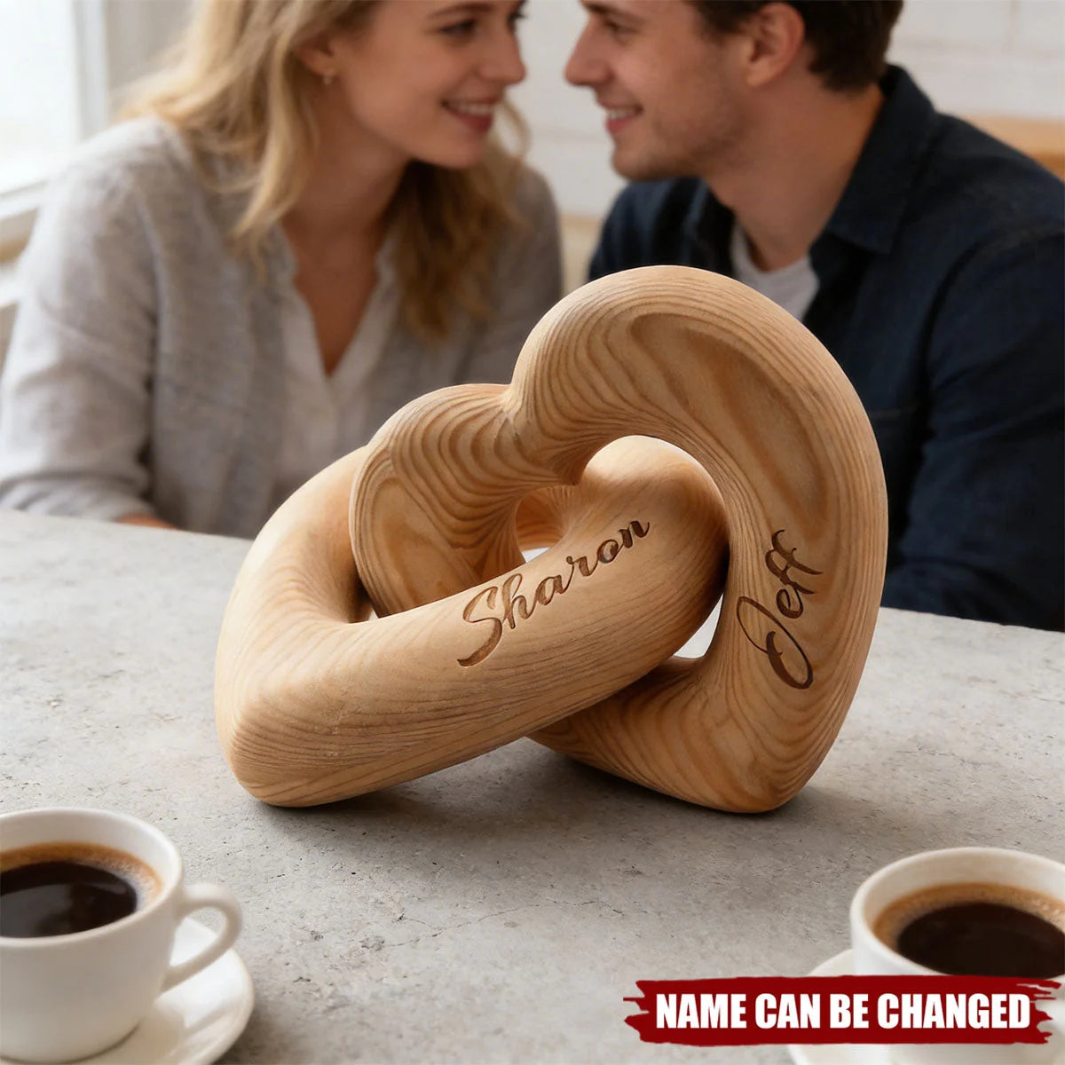 Custom Heart Sculpture - Personalized Romantic Infinity Gift
