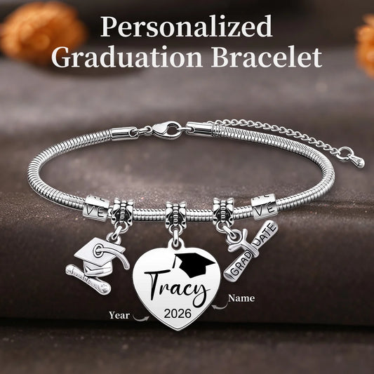 Custom Bracelet - Personalized Graduation Class of 2026 Keepsake