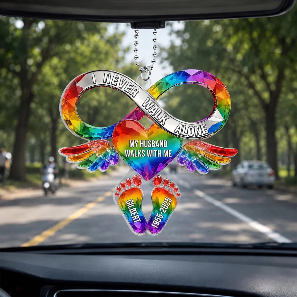 Custom Car Ornament-Personalized Pride Month Gift-Your Love Still Rides Beside Me Every Day