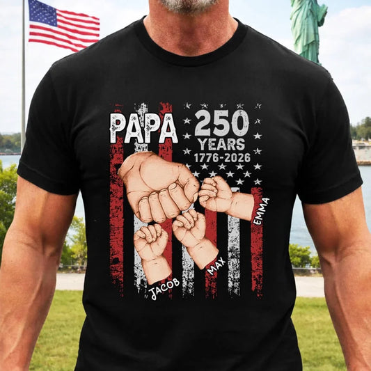 Custom T-shirt, Hoodie – Personalized America 250th Anniversary Father's Day Gifts For Dad, Grandpa – 250 Years Of Liberty