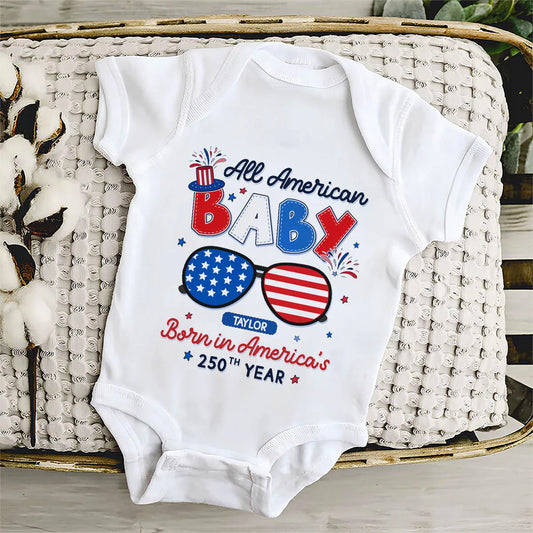 Custom Baby Onesie - Personalized Baby Shower, Gender Reveal, America 250th Anniversary Gifts For New Moms, New Dads, New Parents