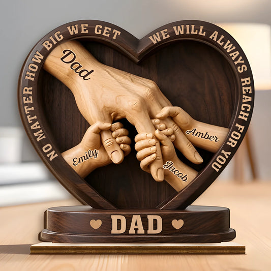 Custom 2-Layered Wooden Plaque - Personalized Father's Day Birthday Gifts For Dad, Grandpa - Created With Love