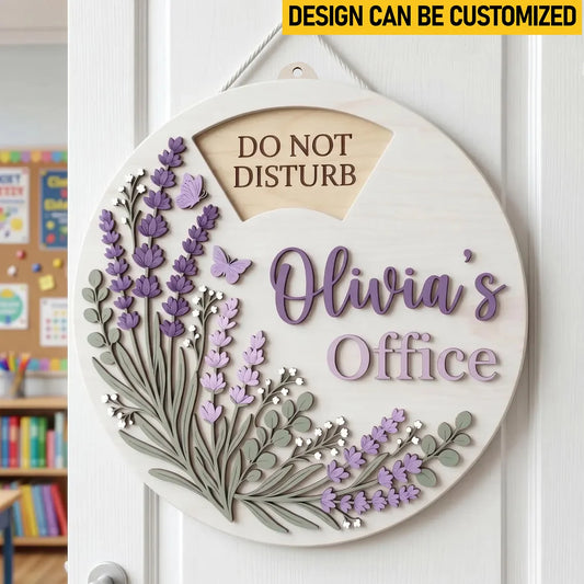 Custom Rotating Wooden Door Sign - Personalized Status Door Spinner, Unique Boss Gift Office Door Decor for Work