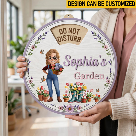 Custom Rotating Door Sign - Personalized Garden Gifts For Gardeners - Plant Dreams, Grow Joy