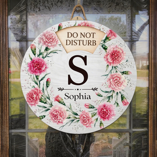 Custom Rotating Door Sign - Personalized Status Door Spinner-Shhh, My Flowers Are Sleeping