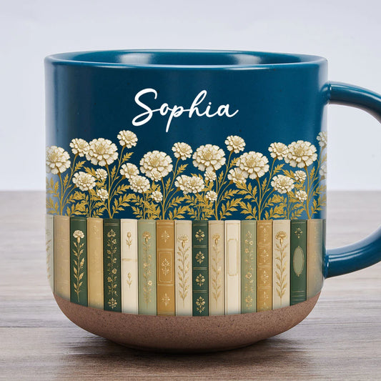 Custom 3D Inflated Effect Printed Mug - Personalized Floral Birth Month Name Coffee Mug