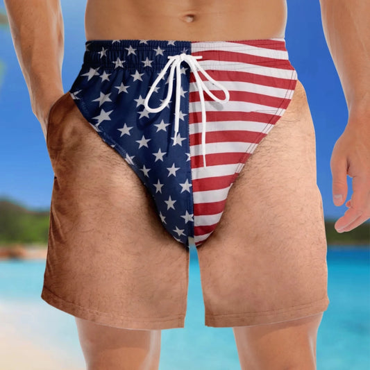 Custom Tropical Hawaiian Aloha Men Beach Shorts - Personalized Summer Vacation And Travel Gifts For Men - Freedom And Chill