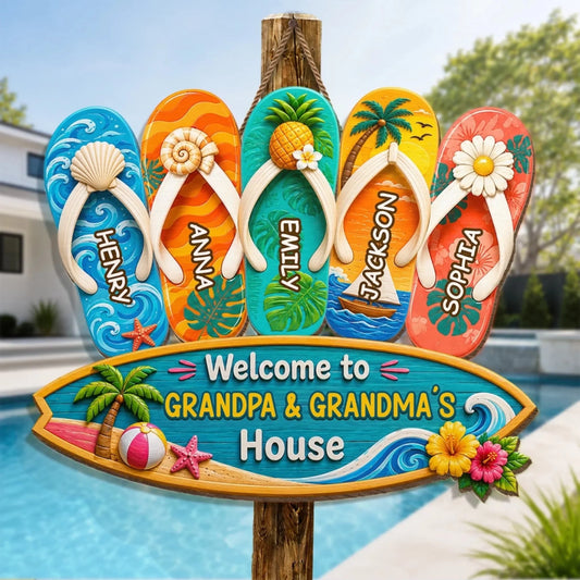 Custom Wood Sign - Personalized Summer Vacation And Travel Gifts For Grandma, Grandpa - Beach Days With Grandkids