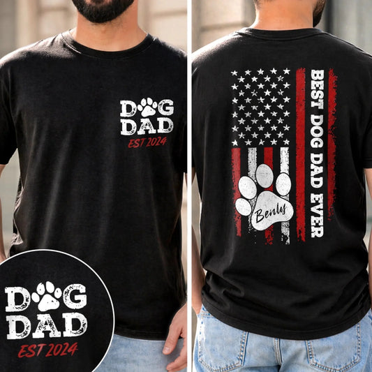 Custom Photo Unisex T-shirt - Personalized America 250th Anniversary, Birthday Gifts For Dog Lovers, Dog Dad - Beloved Dog Dad Ever