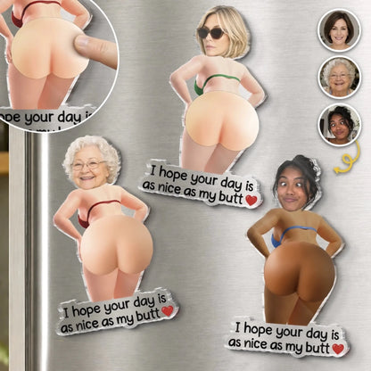Custom Photo Squishy Acrylic Fridge Magnet – Personalized Anniversary Wedding Gifts For Husband And Wife, Him And Her - Spicy Wife, Happy Life