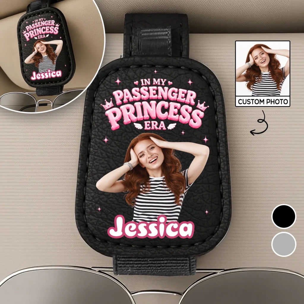 Custom Sunglasses Holder For Car Visor- Personalized Gifts for boyfriend husband wife and couples -Passenger Princess Energy