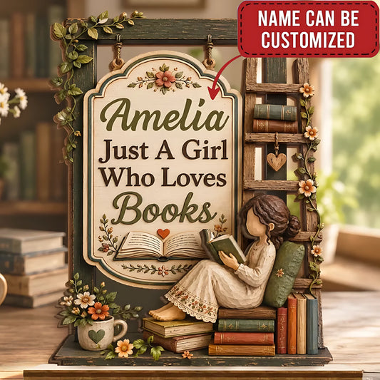 Custom 2-Layered Wooden Plaque - Personalized Bookish Gifts For Book Lovers, Bookworms, Readers - Books Bring Joy