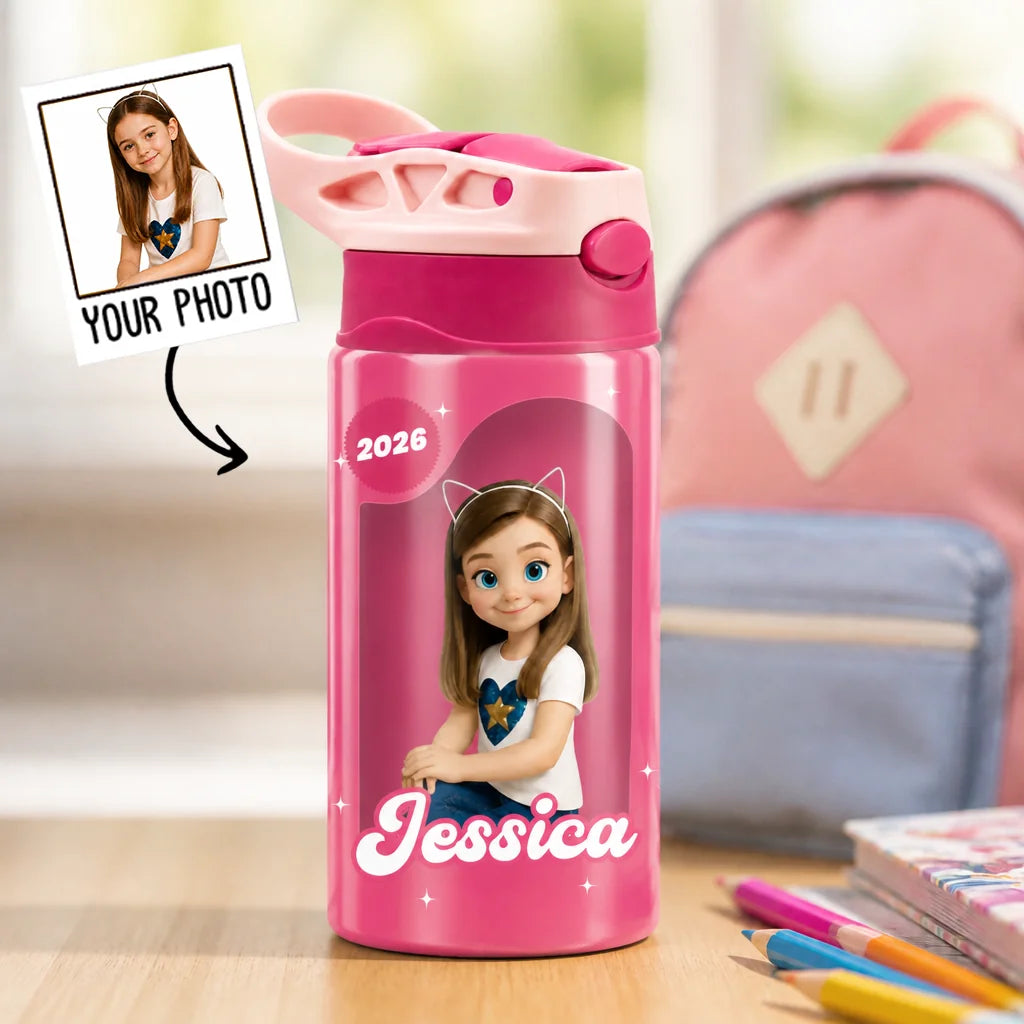 Custom Kids Insulated Water Bottle - Personalized Back To School Gifts For Kids - Roar Into Adventure