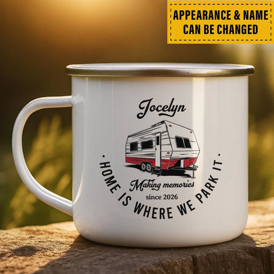 Custom Mug - Personalized Camping Commemorative Gift - Home Is Where We Park It