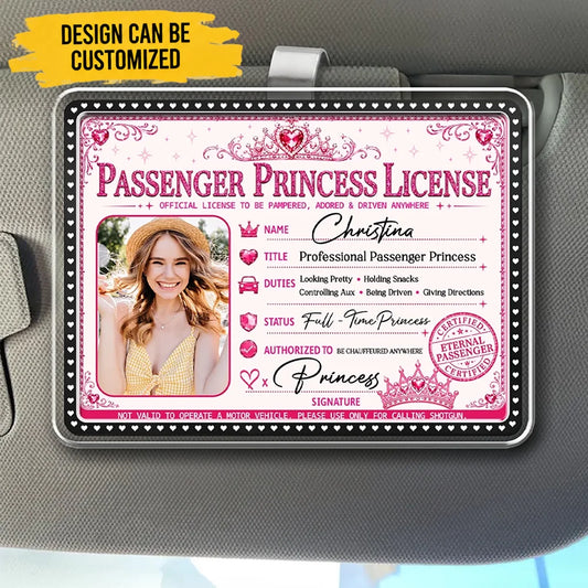 Queen Of The Passenger - Personalized Custom Acrylic Car Visor Clip