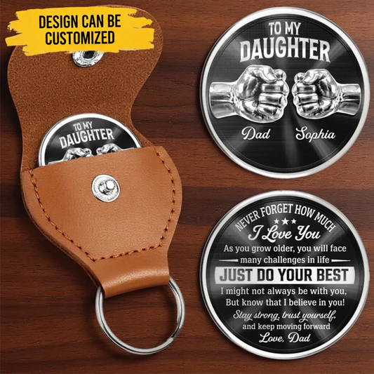Custom Pocket Hug - Personalized Father's Day Birthday Gifts For Daughter - Forever Daddy’s Little Girl