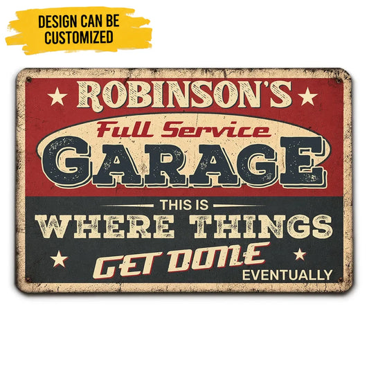 This Garage Runs On Tomorrow - Personalized Custom Metal Sign