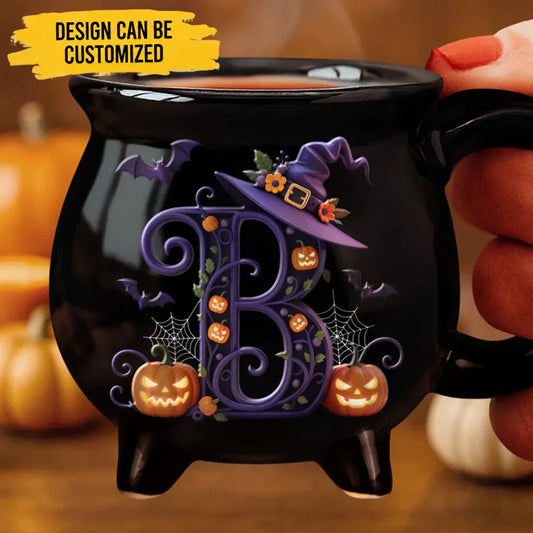Custom 12oz Ceramic Cauldron Coffee Mug - Personalized Halloween Witchy Gifts For Besties, Sisters, BFF, Family, Yourself - Brew And Boo