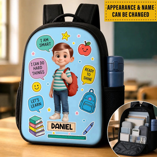 Custom Kids Front Printed Backpack - Personalized Back To School Gifts For Kids - I Am Capable Of Amazing Things