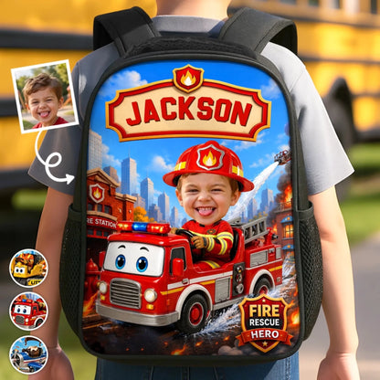 Custom Photo Kids Front Printed Backpack - Personalized Back To School Gifts For Kids - Little Hero Big Dreams