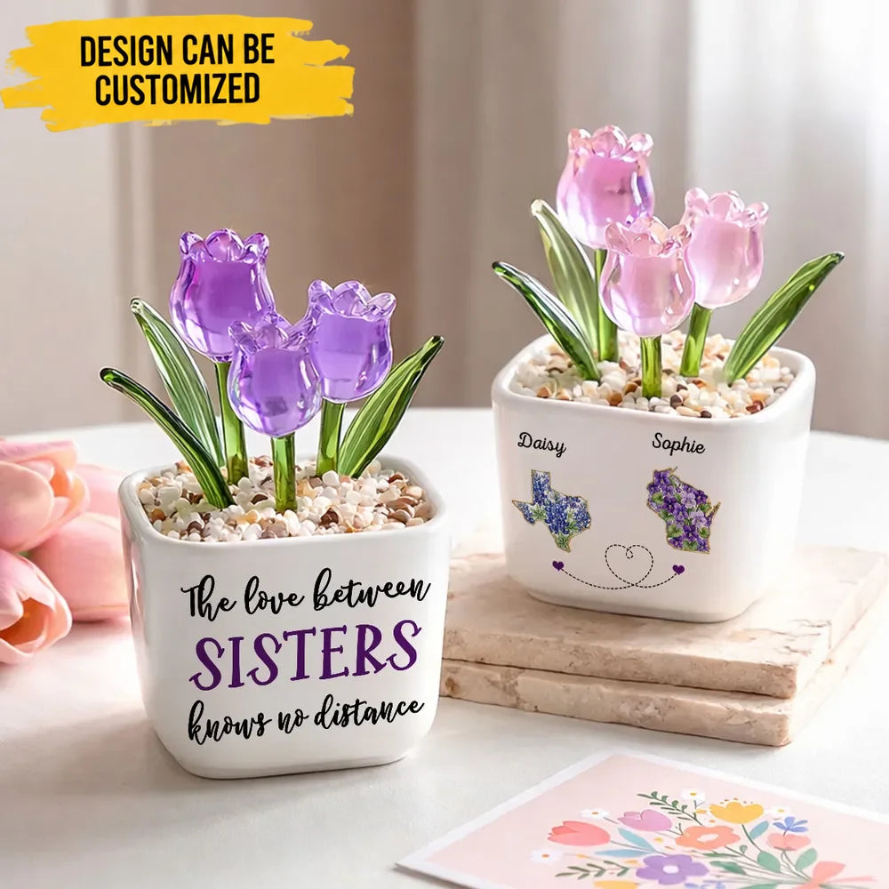 Best Friends Since The Beginning - Personalized Custom Glass Everlasting Tulips
