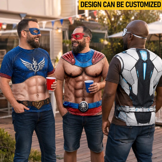 Custom Funny T-shirt - Personalized Birthday Gifts For Husband, Son, Grandson, Brother, Grandpa, Dad, Yourself - This Is My Superhero Costume