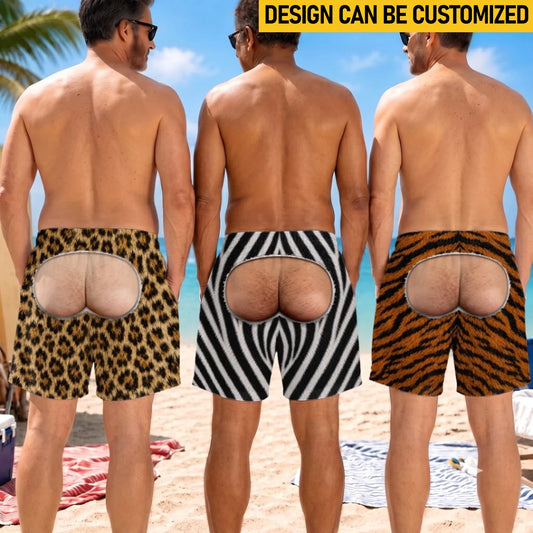 Custom Funny Men Swim Trunks - Personalized Birthday Gifts For Husband, Son, Grandson, Brother, Grandpa, Dad, Yourself - Worth A Second Look