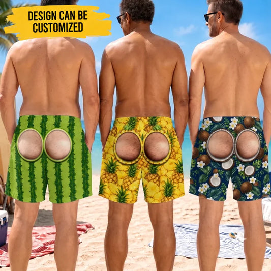Custom Funny Men Swim Trunks - Personalized Birthday Gifts For Husband, Son, Grandson, Brother, Grandpa, Dad, Yourself - Looking Good Naturally