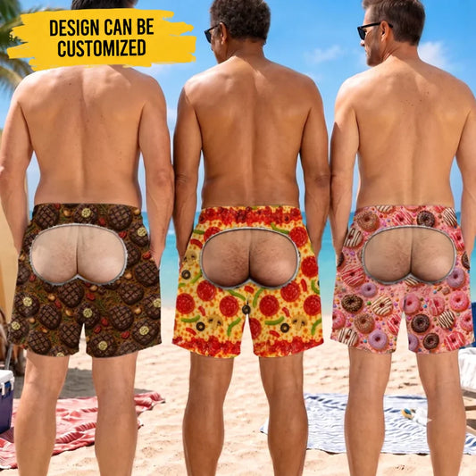 Custom Funny Men Swim Trunks - Personalized Birthday Gifts For Husband, Son, Grandson, Brother, Grandpa, Dad, Yourself - Walk With Confidence