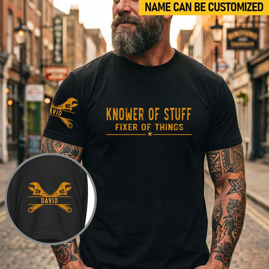 Custom Shirt With Design On Sleeve-Personalized Birthdays, Christmas, Halloween Gift For Father,Grandpa,Huaband,Youself - Professional Problem Solver