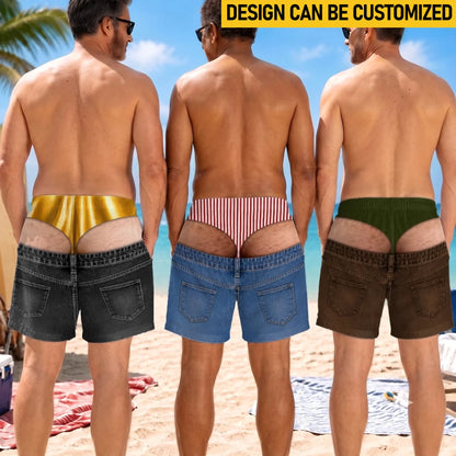 Custom Funny Men Swim Trunks - Personalized Birthday Gifts For Husband, Son, Grandson, Brother, Grandpa, Dad, Yourself - Funny Summer Vibe
