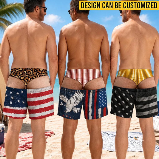 Custom Funny Men Swim Trunks - Personalized Birthday Gifts For Husband, Son, Grandson, Brother, Grandpa, Dad, Yourself - Beach Vibes Never Felt This Bold