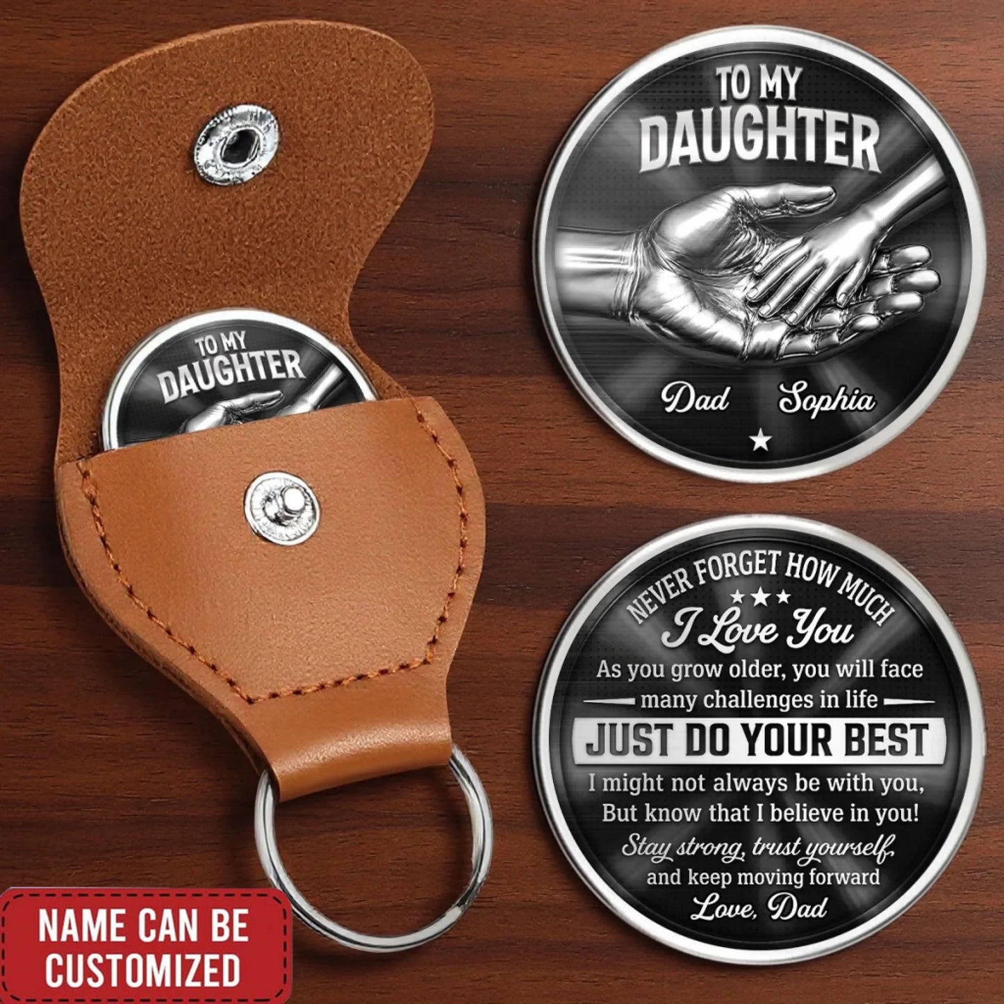 Custom Pocket Hug - Personalized Birthday Gifts For Daughter - Keep Moving Forward Always