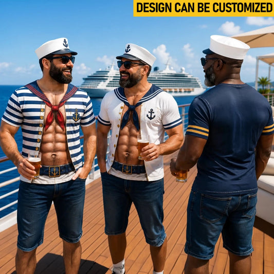 Custom Funny T-shirt - Personalized Summer Vacation And Travel Gifts For Husband, Son, Grandson, Yourself - Captain Of The Six Pack