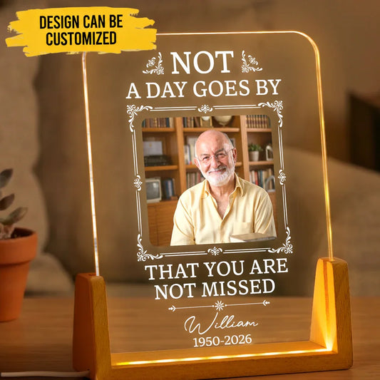Custom Night Light - Personalized Memorial Photo & Name Remembrance Lamp - For Loss of Loved Ones & Sympathy Gifts