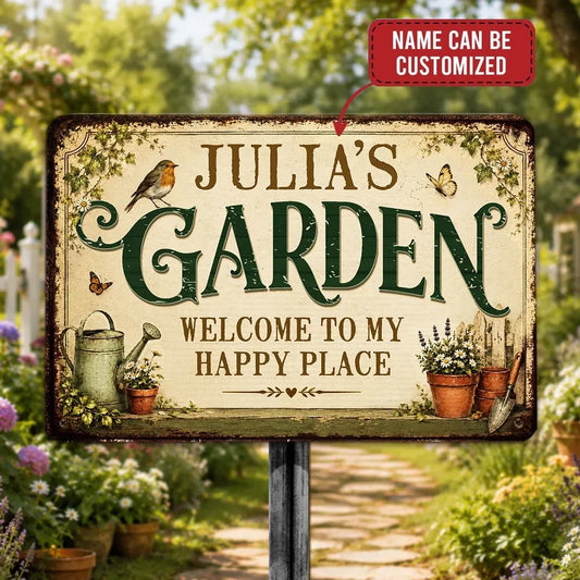 Custom Metal Sign - Personalized Gift For The Wife and Mother,Grandma - Garden Therapy