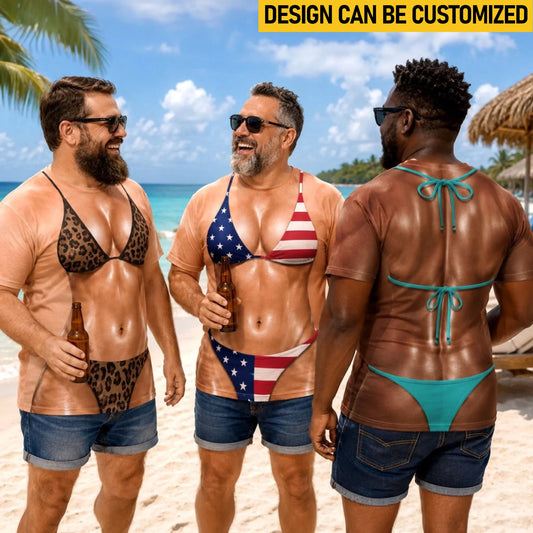 Custom Funny T-shirt - Personalized Summer Vacation And Travel Gifts For Husband, Son, Grandson, Yourself - Gorgeous Beach Body