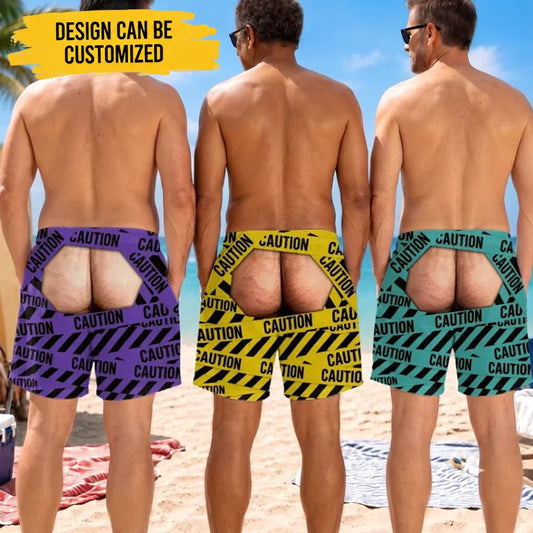 Custom Funny Men Swim Trunks - Personalized Birthday Gifts For Husband, Son, Grandson, Brother, Grandpa, Dad, Yourself - Bringing Sexy Back