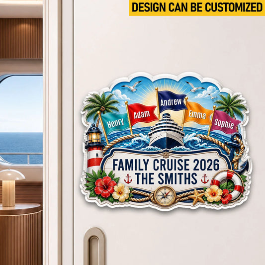 Custom Cruise Ship Door Magnet - Personalized Summer Vacation And Travel Gifts For Mom, Dad, Brother, Sister - Family Cruise