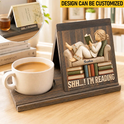 Custom Wooden Book Holder - Personalized Bookish Gifts For Book Lovers, Bookworms, Readers - Stories Stay Forever