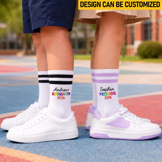 Custom Kids Crew Socks - Personalized Back To School Gifts For Kids - Ready For New Adventures