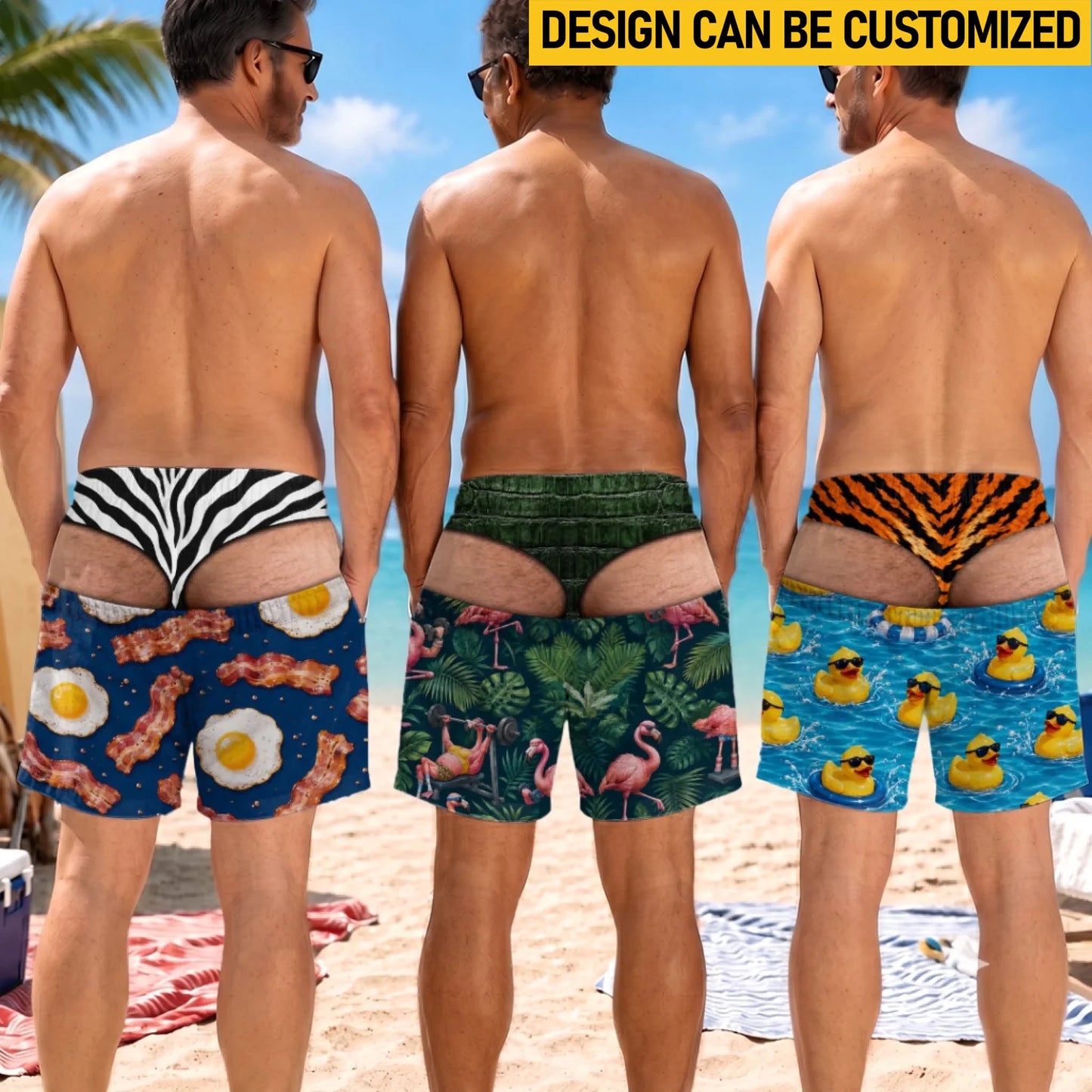 Custom Funny Men Swim Trunks - Personalized Birthday Gifts For Husband, Son, Grandson, Brother, Grandpa, Dad, Yourself - Suns Out Legs Out