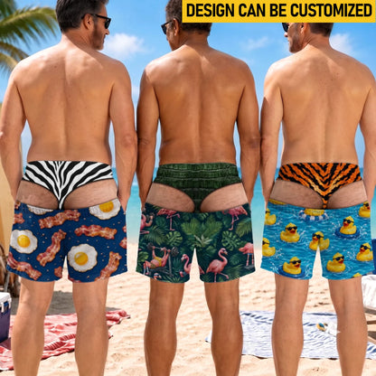 Custom Funny Men Swim Trunks - Personalized Birthday Gifts For Husband, Son, Grandson, Brother, Grandpa, Dad, Yourself - Suns Out Legs Out
