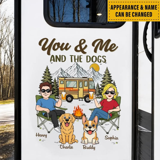 Custom RV Decal -Personalized Anniversary Wedding Camping Gifts For Campers, Husband And Wife, Him And Her, Dog Cat Lovers, Dog Dad And Mom - Adventure Together
