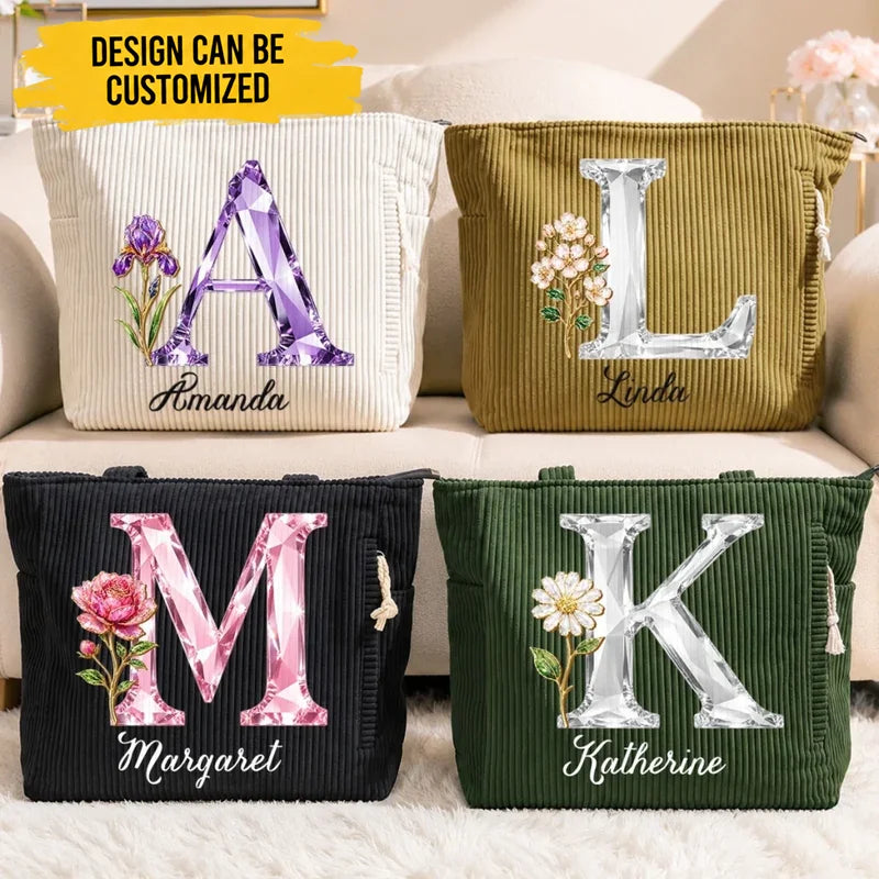 Custom Corduroy Tote Bag - Personalized Birthday Gifts For Wife, Daughter, Besties, Sisters, Granddaughter, Grandma, Mom, Yourself - Living Life My Way
