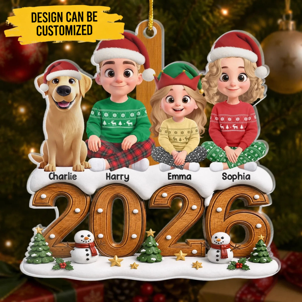 Custom Name Christmas Family Gifts - Personalized Ornament